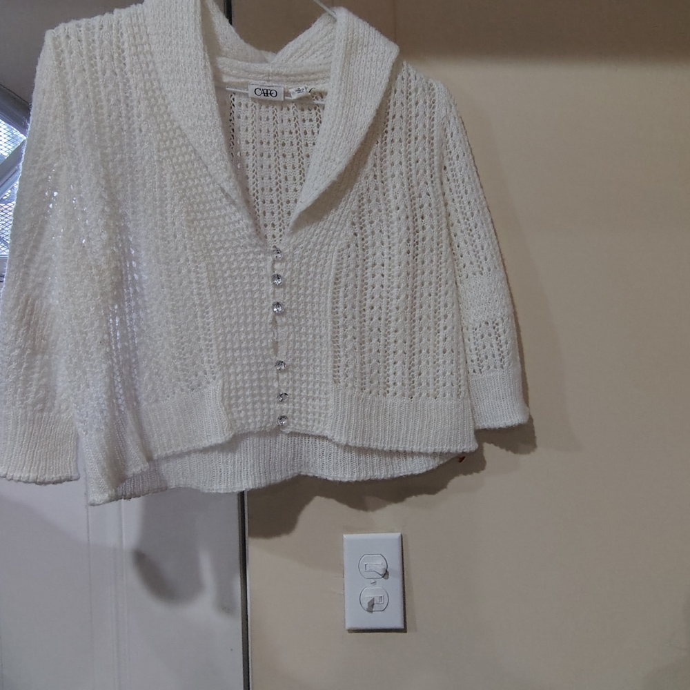 Cato Cream Knit Cardigan with Button Accents
